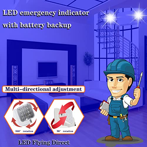 LED Emergency Light with Battery Backup, Two Adjustable LED Heads Emergency Lighting Fixture, Commercial Emergency Light, 120-277V AC, UL Listed (1-Pack)