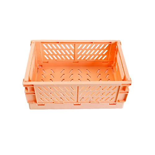 Storage Basket Collapsible Large Capacity Plastic Foldable Home Crate Box for Daily Used Valentine's Day/Mother's Day/Wedding/Anniversary/Party/Graduation/Christmas/Birthday Gifts - Pink S