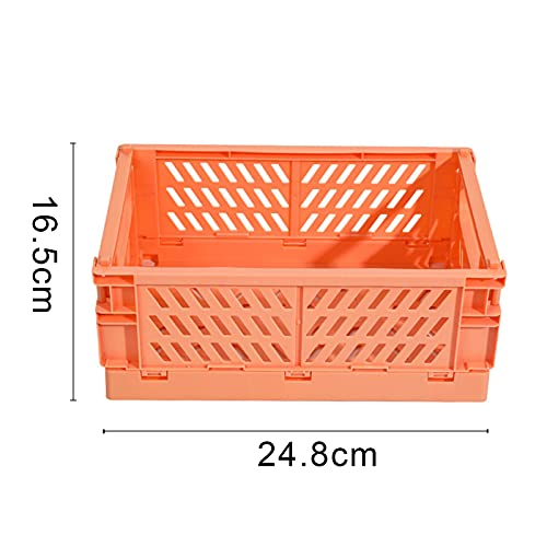 Storage Basket Collapsible Large Capacity Plastic Foldable Home Crate Box for Daily Used Valentine's Day/Mother's Day/Wedding/Anniversary/Party/Graduation/Christmas/Birthday Gifts - Pink S