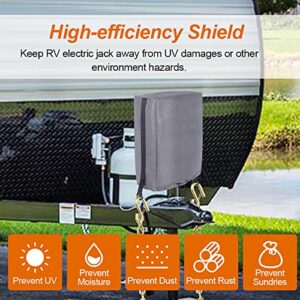 Sun and Waterproof Protective Electric Tongue Jack Cover, Universal Trailer RV Jack Protective Cover Universal Large Size 14″H x 5″W x 10″D