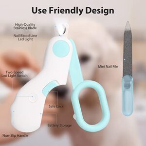 Ameami Cat Nail Clippers & Trimmers with LED Lights and Safety Guards for Pet Claw Care Grooming and Avoid Over Cutting - Professional Pet Nail Trimmers Tool for Dogs Cats Rabbits Bird Puppy Kitten