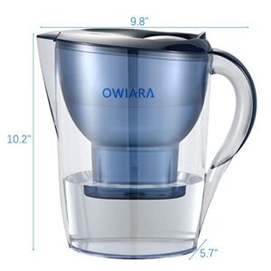 OWIARA Alkaline Water Filter Pitcher with Filter, 14 Cup Digital Display Water Purifier Pitcher in BPA Free for Quick Clear Chlorine, Fluoride, Heavy Metals, Odor, Bad Taste