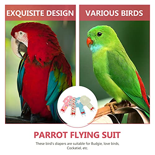 Clothing Clothes Bird Diapers Flight Suite Liners: 4pcs Washable Parakeet Diapers Reusable Bird Flight Suit Diaper Parrots Nappy Clothes Birds Accessories XS Parakeet Bird Cage