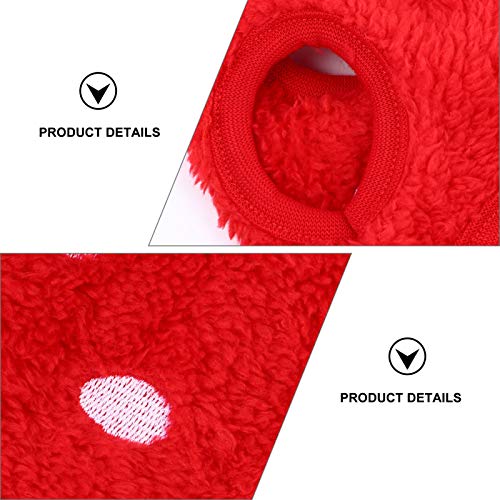 Winter Warm Fleece Bunny Rabbit Clothes Small Pets Strawberry Warm Vest Small Animals Costume Accessories for Hamster Guinea Pig Chinchilla Ferret 3XS Red