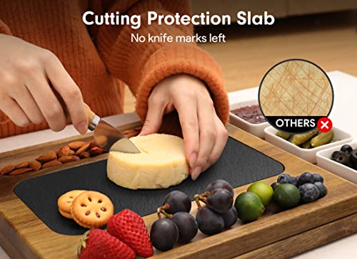 Easoger Acacia Cheese Board and Knife Set - 28" × 11" Extra Large Charcuterie Board Set, Magnetic 3 in 1 Cheese Tray Platter with Rich Accessories, Gift for House Warming, Anniversary, Christmas