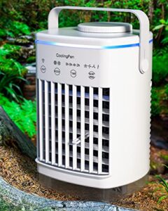 small portable air conditioner, evaporative air cooler portable, personal air conditioner mini portable, fans that blow cold air, desktop cooling humidifier fan for small room/office/dorm/bedroom