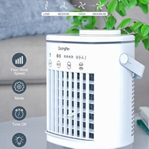 Small Portable Air Conditioner, Evaporative Air Cooler Portable, Personal Air Conditioner Mini Portable, Fans that Blow Cold Air, Desktop Cooling Humidifier Fan for Small Room/Office/Dorm/Bedroom