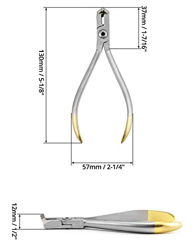 QWORK Distal End Cut Plier, Orthodontic Cutter Dental Surgical Instrument Tool for Fixed and Cutting Hard and Soft Wire,Braces Removal Tools Dentist Extraction Kits