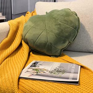 ml.enjoy leaf shaped pillow, 3d plant pillow, cute throw pillows, decorative pillows for bed, succulent pillow, aesthetic throw pillows (green pack of 1)