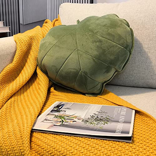 ML.ENJOY Leaf Shaped Pillow, 3D Plant Pillow, Cute Throw Pillows, Decorative Pillows for Bed, Succulent Pillow, Aesthetic Throw Pillows (Green Pack of 1)