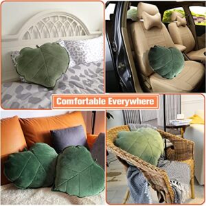 ML.ENJOY Leaf Shaped Pillow, 3D Plant Pillow, Cute Throw Pillows, Decorative Pillows for Bed, Succulent Pillow, Aesthetic Throw Pillows (Green Pack of 1)