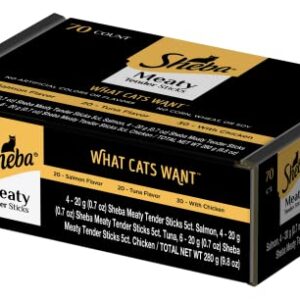 Sheba Treats Meaty Sticks Variety Pack, 40 Count