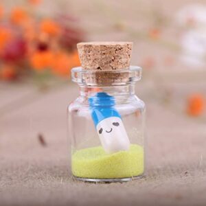 maxmau 25pcs Small Glass Bottles with Cork Stoppers DIY Art Craft Storage 5ml Mini Glass Vials,Tiny Jars for Wedding Party Favors Home Decoration with Connection Accessories Twine Bell