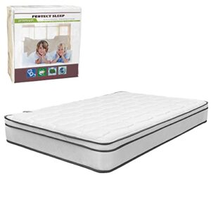 mattress comfort, 10-inch meduim plush eurotop pillowtop innerspring mattress with mattress protector, full
