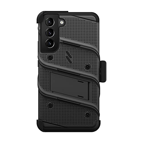 ZIZO Bolt Bundle for Galaxy S22 Plus Case with Screen Protector Kickstand Holster Lanyard - Black