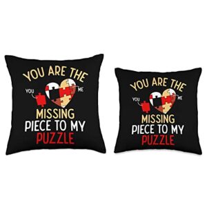 Matching Outfits For Couples Designs Missing Puzzle Piece Valentine's Day Couple Matching Throw Pillow, 16x16, Multicolor