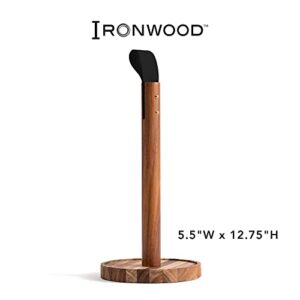 Ironwood Gourmet Farmhouse Paper Towel Holder Stand, Acacia Wood, Brown Medium