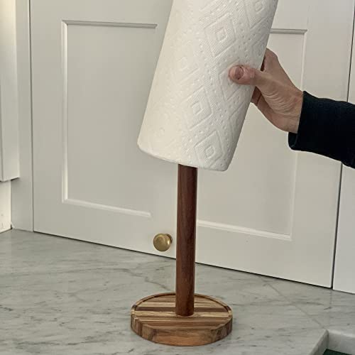 Ironwood Gourmet Farmhouse Paper Towel Holder Stand, Acacia Wood, Brown Medium