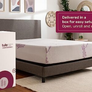 Tulo by Mattress Firm | 12 INCH Memory Foam Lavender Mattress | Pain-REDUCING Pressure Relief | Queen Size