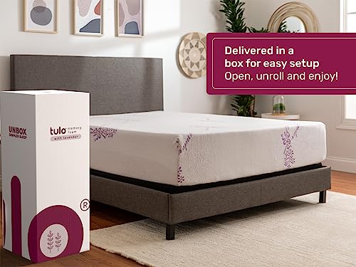 Tulo by Mattress Firm | 12 INCH Memory Foam Lavender Mattress | Pain-REDUCING Pressure Relief | Queen Size