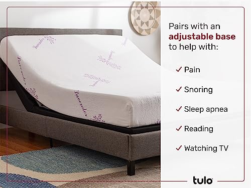 Tulo by Mattress Firm | 12 INCH Memory Foam Lavender Mattress | Pain-REDUCING Pressure Relief | Queen Size