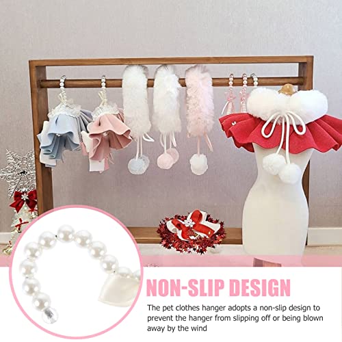 Balacoo Baby Clothes Rack Metal Hangers Metal Clothes Hanger Pet Clothes Hangers Pearl Beads Dog Apparel Hangers Anti- Slip Baby Coat Hangers for Dog Cat Baby Toddler Small Coat White s