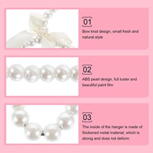 Balacoo Baby Clothes Rack Metal Hangers Metal Clothes Hanger Pet Clothes Hangers Pearl Beads Dog Apparel Hangers Anti- Slip Baby Coat Hangers for Dog Cat Baby Toddler Small Coat White s