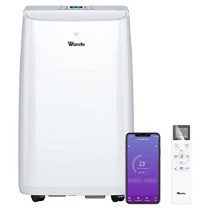 wamife 12000 btu portable air conditioner, smart indoor air conditioner voice control with alexa & google home, cools up to 700 sq.ft. portable ac unit with remote control, window kit