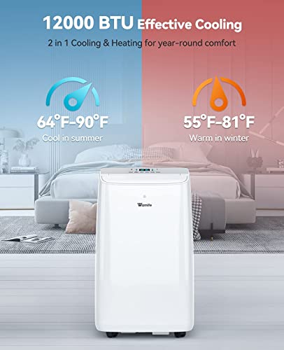 Wamife 12000 BTU Portable Air Conditioner, Smart Indoor Air Conditioner Voice Control with Alexa & Google Home, Cools Up to 700 Sq.Ft. Portable AC Unit with Remote Control, Window Kit