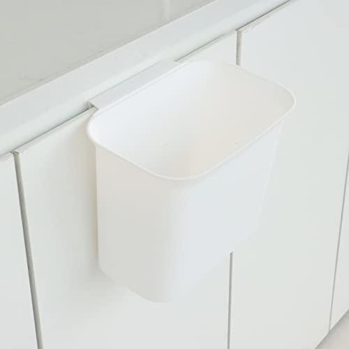 kubvici Small Kitchen Trash Can Mini Hanging Garbage Can, 1.3 Gallon 2 Pack Hanging Trash Cans Tiny Garbage Bin Container Wastebasket Waste Basket for Cabinet Door Drawers, White