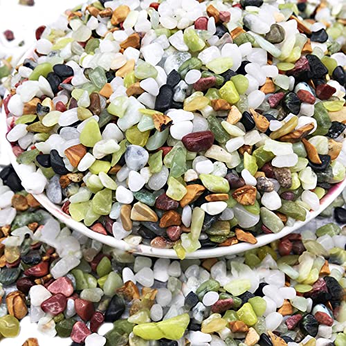 ZHUDDONG Gravel for aquarium-3LB Natural Mixed Color Gravel,Aquarium Gravel,Jade Bean Pebbles,for Outdoor & Indoor Home Plants Garden Decoration (Jade)