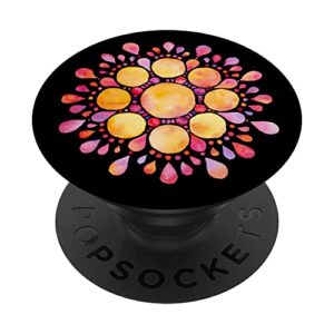 watercolor mandala for peace relaxation meditation aid focus popsockets swappable popgrip