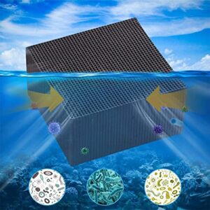 Gigicloud 1PCS Activated Carbon Aquarium Filter, Cube Honeycomb Structure Charcoal Deodorant Fish Tank Water Purifier Activated ​Charcoal Cubes for Pools Water Purification