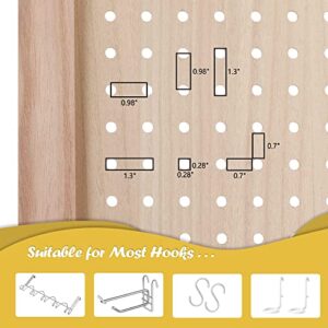 Betterhood 4 Panel Pegboard Display 5 Ft Folding Privacy Partition Room Divider Screen Wood Freestanding Display Board Organizer for Craft Show, Jewelry, Retail, Cloth…