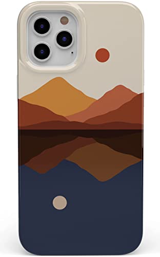 Casely iPhone 12/12 Pro Case | Opposites Attract | Day & Night Colorblock Mountain Case