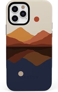 casely iphone 12/12 pro case | compatible with magsafe | opposites attract | day & night colorblock mountain case