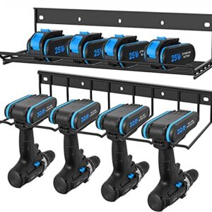 Fioracl  Drill Holder Wall Mount,Power Tools Organizer Wall Mount,Cordless Tool Organizer Power Tool Storage Rack Tool Storage, Electric Drill Storage Rack Holds
