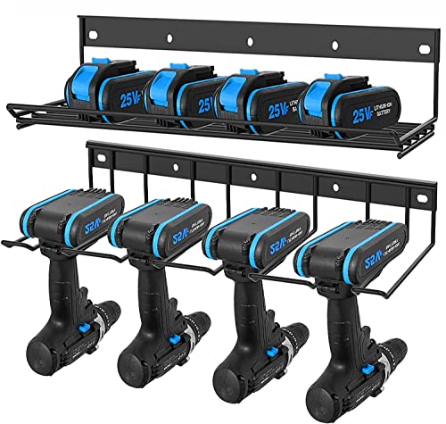 Fioracl  Drill Holder Wall Mount,Power Tools Organizer Wall Mount,Cordless Tool Organizer Power Tool Storage Rack Tool Storage, Electric Drill Storage Rack Holds