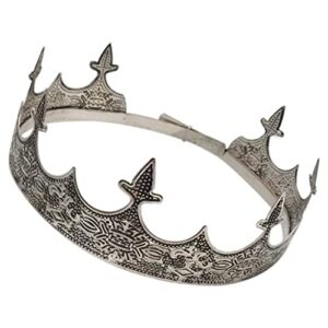 jrsmart premium men's antique silver king crown for prom party decorations