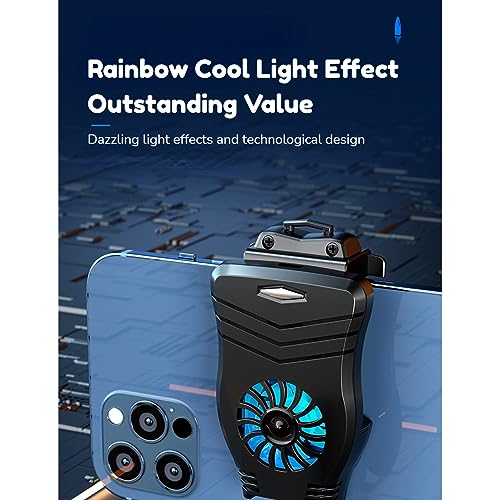 Phone Cooler Fan and Game Controller Triggers, Cellphone Radiators and Game Controller, Phone Cooler with Game Controller Triggers, Supports One Key Switching of Four Gear Modes