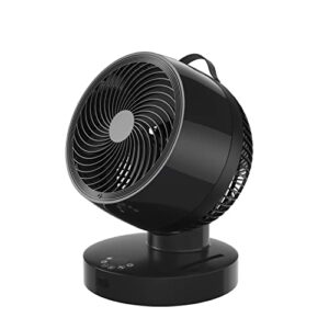 kapoo air circulator fan, blade 8", 6 speeds 4 wind modes, table tower fan with remote horizontal vertical oscillating, b19,black,gs-xxg037