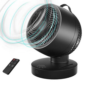 Kapoo Table Air Circulator Fan, Blade 8", 6 Speeds 4 Wind Modes, With Remote Control, Horizontal Vertical Oscillating, Indoor Circulator Fan for Whole Room Temperature Equilibrium, b13,Black,GS-XXG037