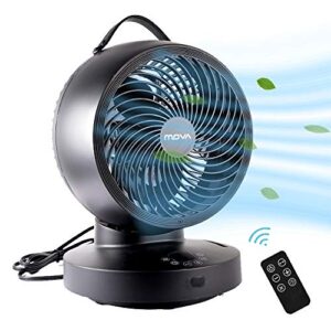 kapoo table fan air circulator with remote, blade 8", 6 speeds 4 wind modes, horizontal vertical oscillating, replace floor table tower fan b16,black,gs-xxg037