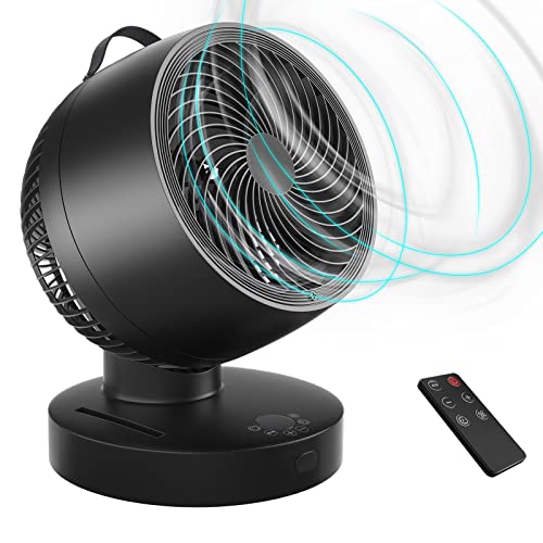 Kapoo Air Circulator Fan Table Fan, Blade 8", 6 Speeds 4 Wind Modes, Indoor Circulator Fan for Whole Room Temperature Equilibrium, Replace Floor Table Tower Fan with Remote b07, Black (GS-XXG037)