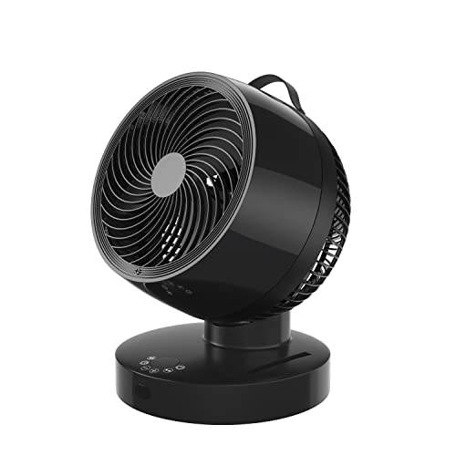 Kapoo Air Circulator Fan Table Fan, Blade 8", 6 Speeds 4 Wind Modes, Indoor Circulator Fan for Whole Room Temperature Equilibrium, Replace Floor Table Tower Fan with Remote b17,Black,GS-XXG037