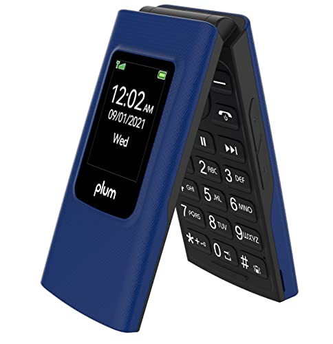 Plum Flipper 4G LTE Unlocked Flip Phone ATT Tmobile Speed Talk 2022 Model - Blue