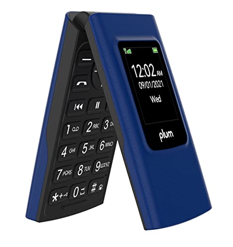 Plum Flipper 4G LTE Unlocked Flip Phone ATT Tmobile Speed Talk 2022 Model - Blue