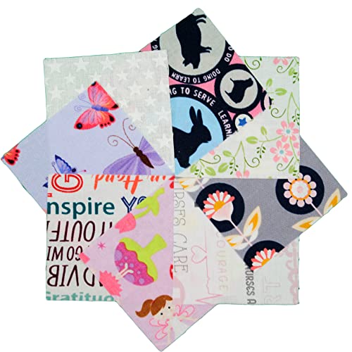 50 pcs 2.5-Inch' Mini Charm Pack, Die Cut Quilting Squares, 100% Cotton for Quilting, Fabric Bundle (I Spy Girls)