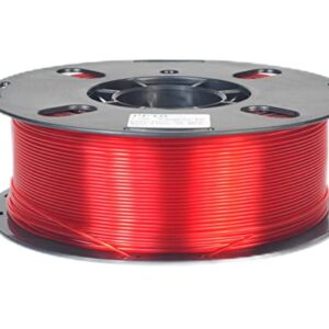 RANKI PETG Filament 1.75mm 3D Printer Filament, Dimensional Accuracy +/- 0.03 mm, 1kg Spool (Transparent red)