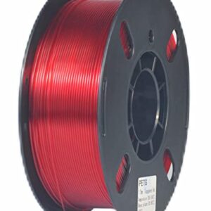 RANKI PETG Filament 1.75mm 3D Printer Filament, Dimensional Accuracy +/- 0.03 mm, 1kg Spool (Transparent red)